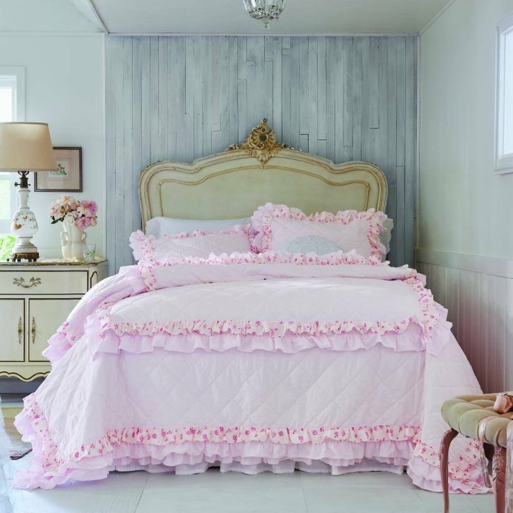 Simply Shabby Chic Twin Quilt Set Pink Ruffles